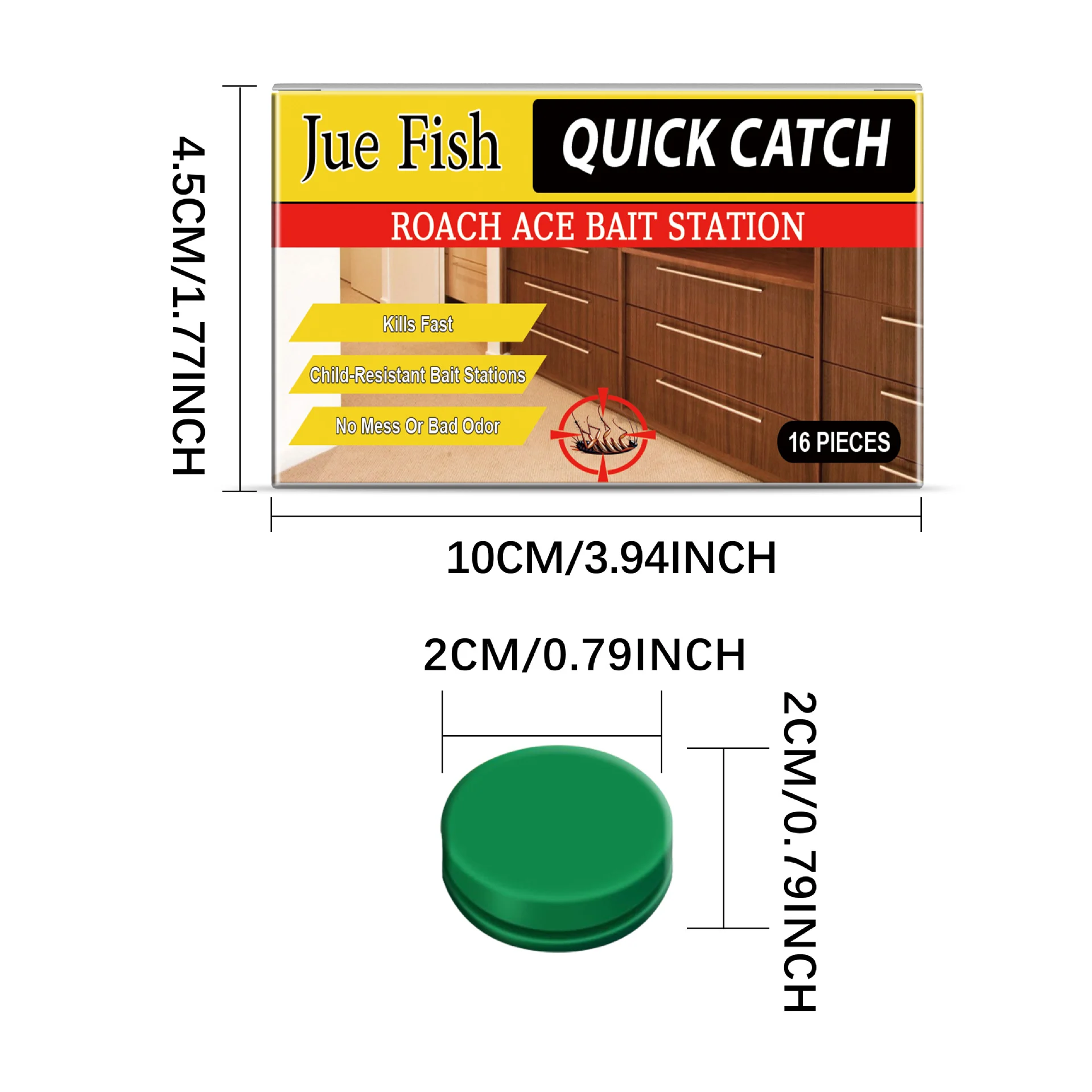 Quick Catch Roach Ace Bait Station - Child Resistant, 16 Pieces 1 cockroach bait stations spu824649956980 desc 1