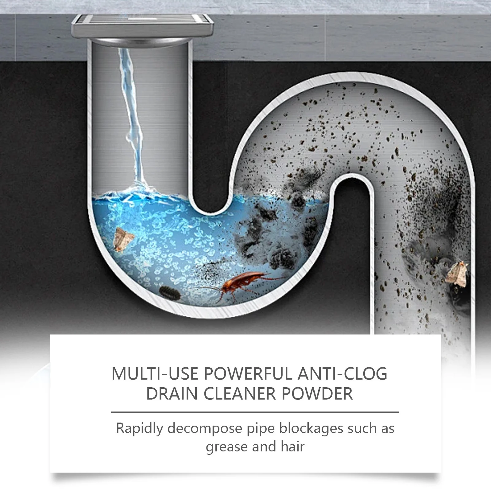 Multi-Use Powerful Anti-Clog Drain Cleaner Powder - 120g (4 Pack) 7 drain cleaner powder spu913136398179 desc 7