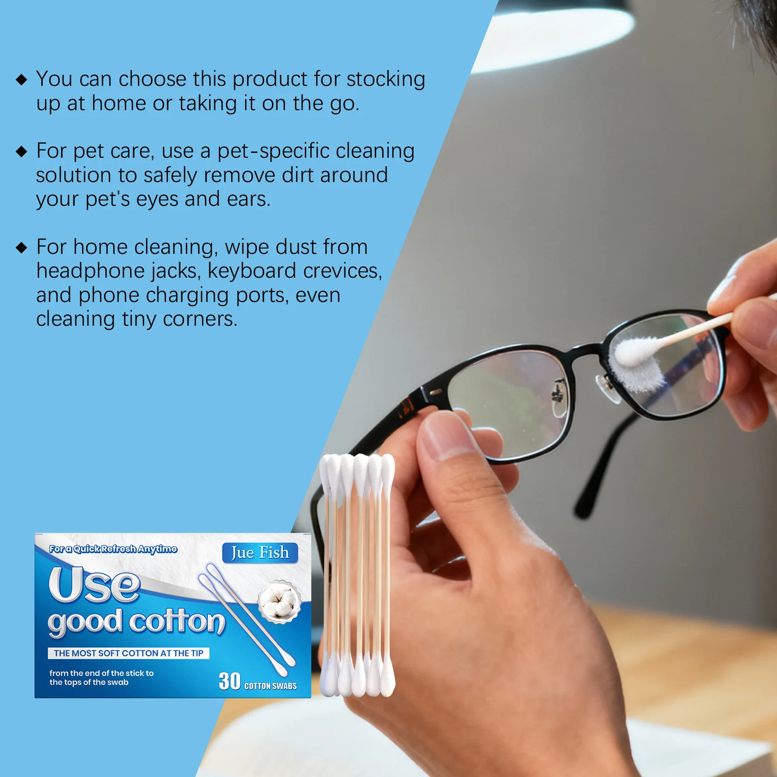 Dual-Tipped Cotton Swabs for Makeup and Precision Cleaning 12 dual tipped cotton swabs spu983511086384 desc 12