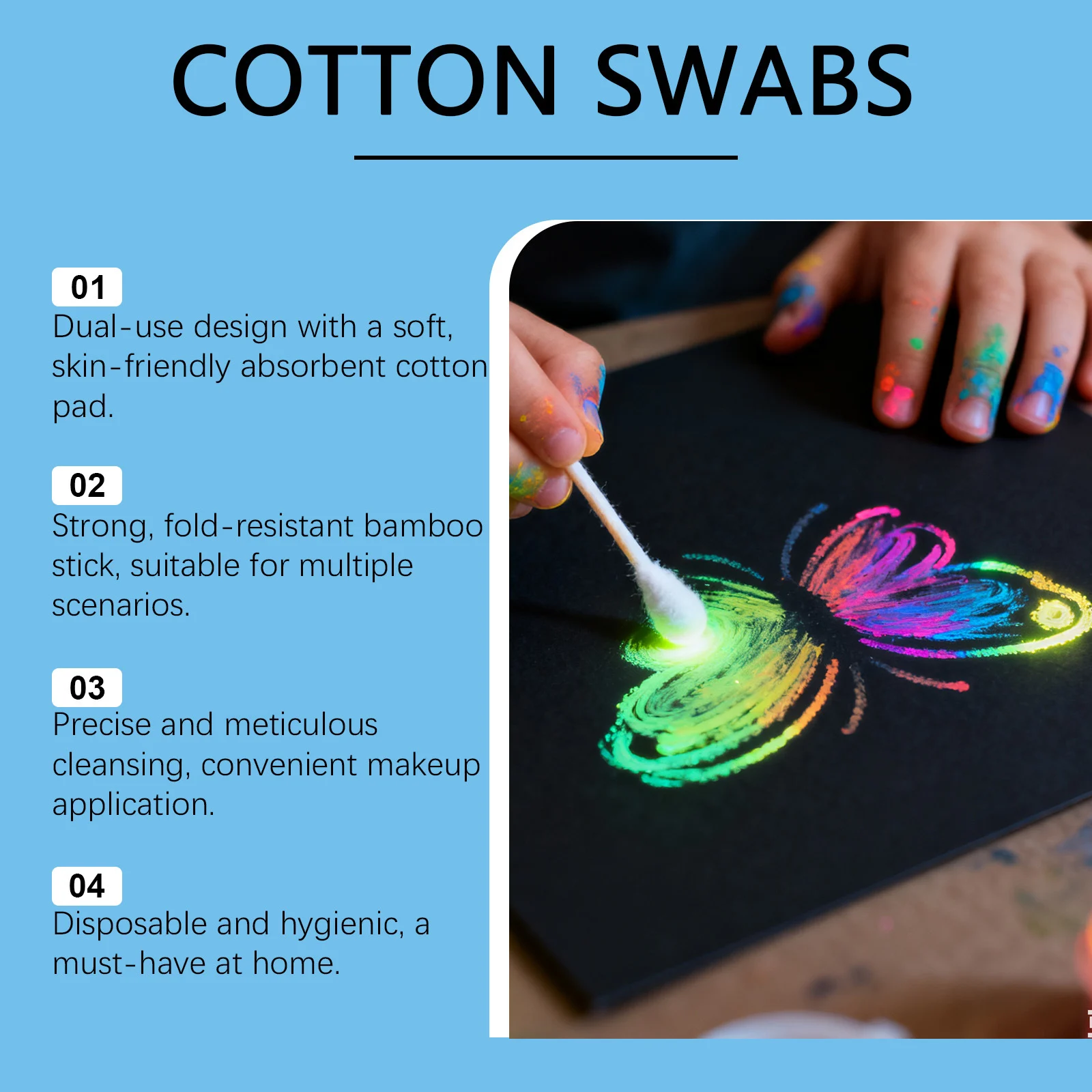 Dual-Tipped Cotton Swabs for Makeup and Precision Cleaning 8 dual tipped cotton swabs spu983511086384 desc 8