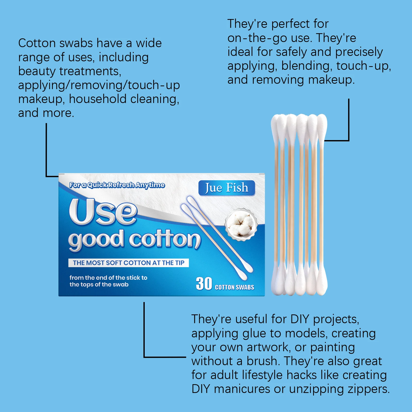 Dual-Tipped Cotton Swabs for Makeup and Precision Cleaning 9 dual tipped cotton swabs spu983511086384 desc 9