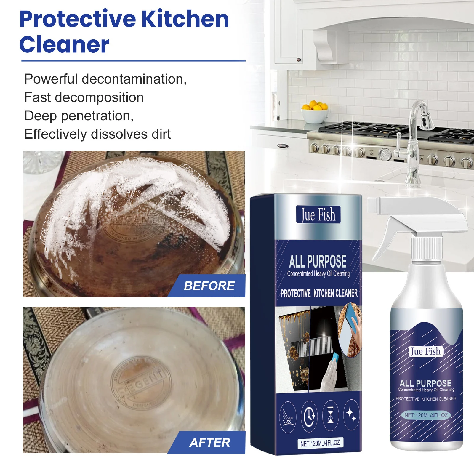 Heavy Duty Kitchen Cleaner Set - Concentrated Grease & Oil Remover 9 kitchen degreaser cleaner set spu777099536701 desc 9