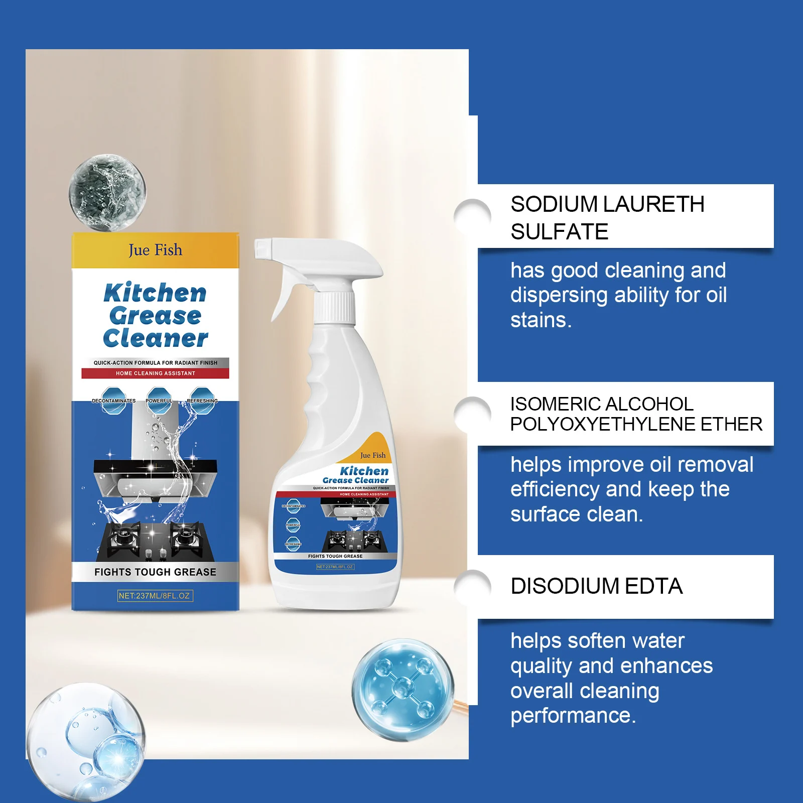 Kitchen Grease Cleaner - Heavy Duty Degreaser for Stove & Oven (237ml) 8 kitchen grease cleaner degreaser spu959066926074 desc 8