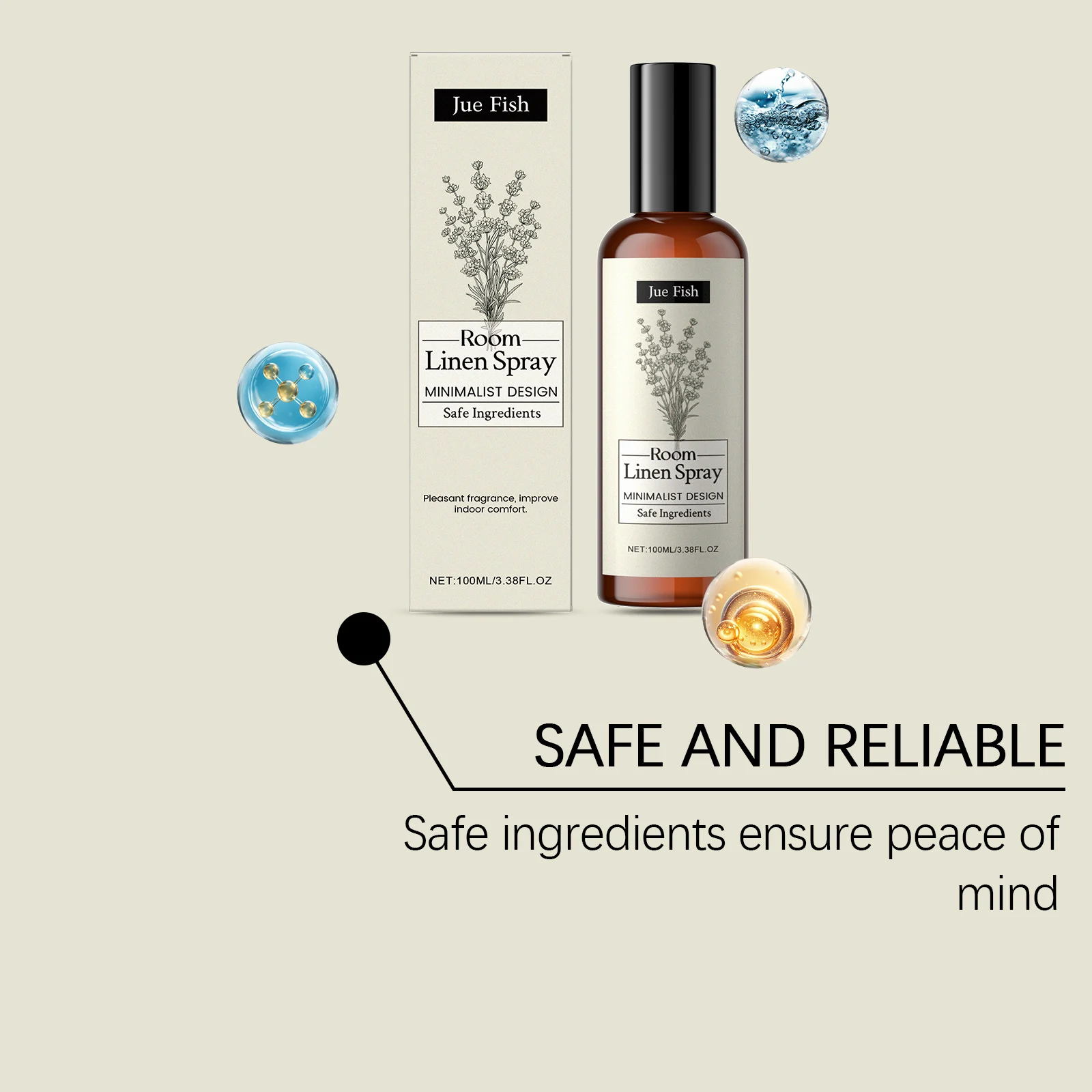 Lavender Room & Linen Spray - 100ml Long-Lasting Air Freshener 10 lavender room linen spray spu975422277238 desc 10