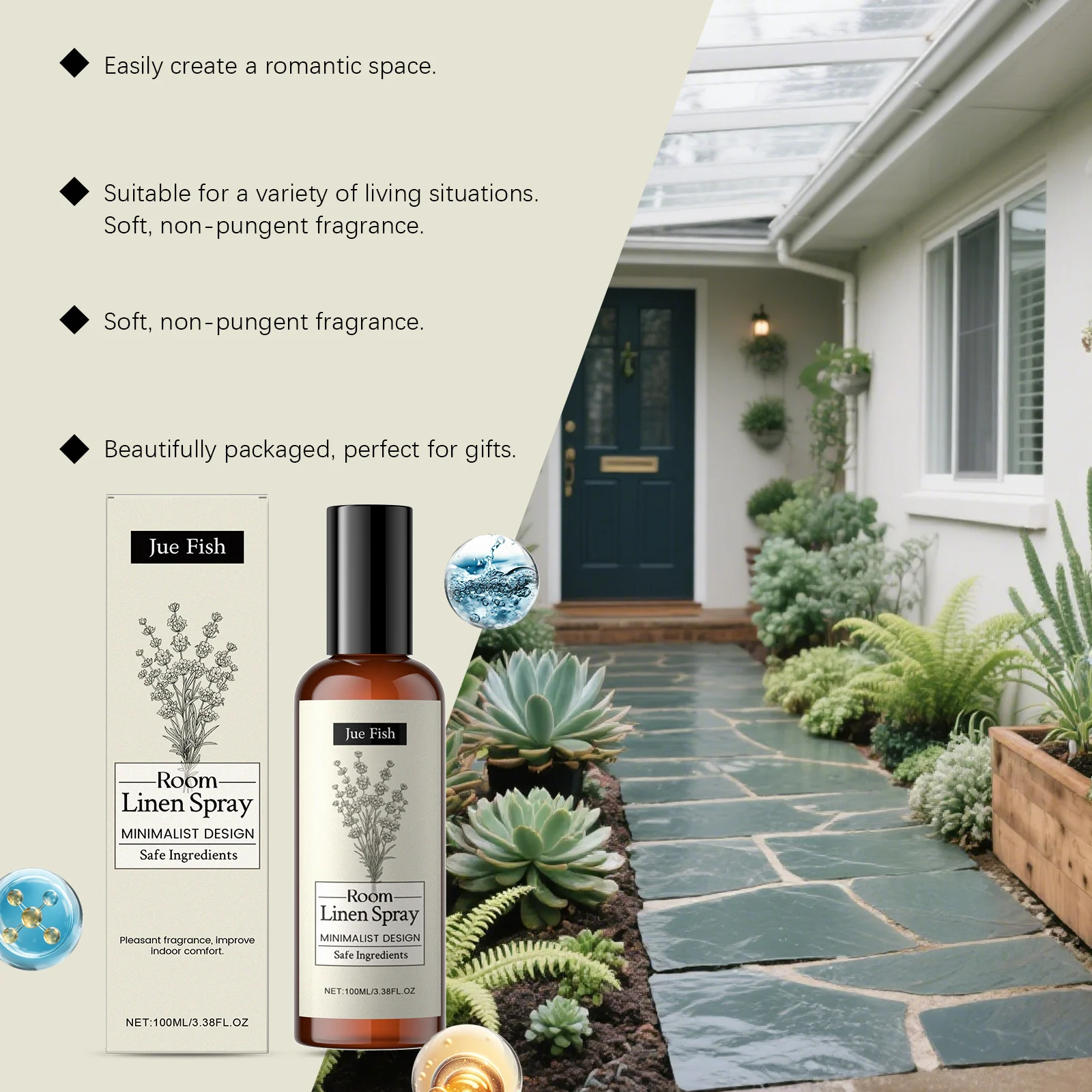 Lavender Room & Linen Spray - 100ml Long-Lasting Air Freshener 11 lavender room linen spray spu975422277238 desc 11