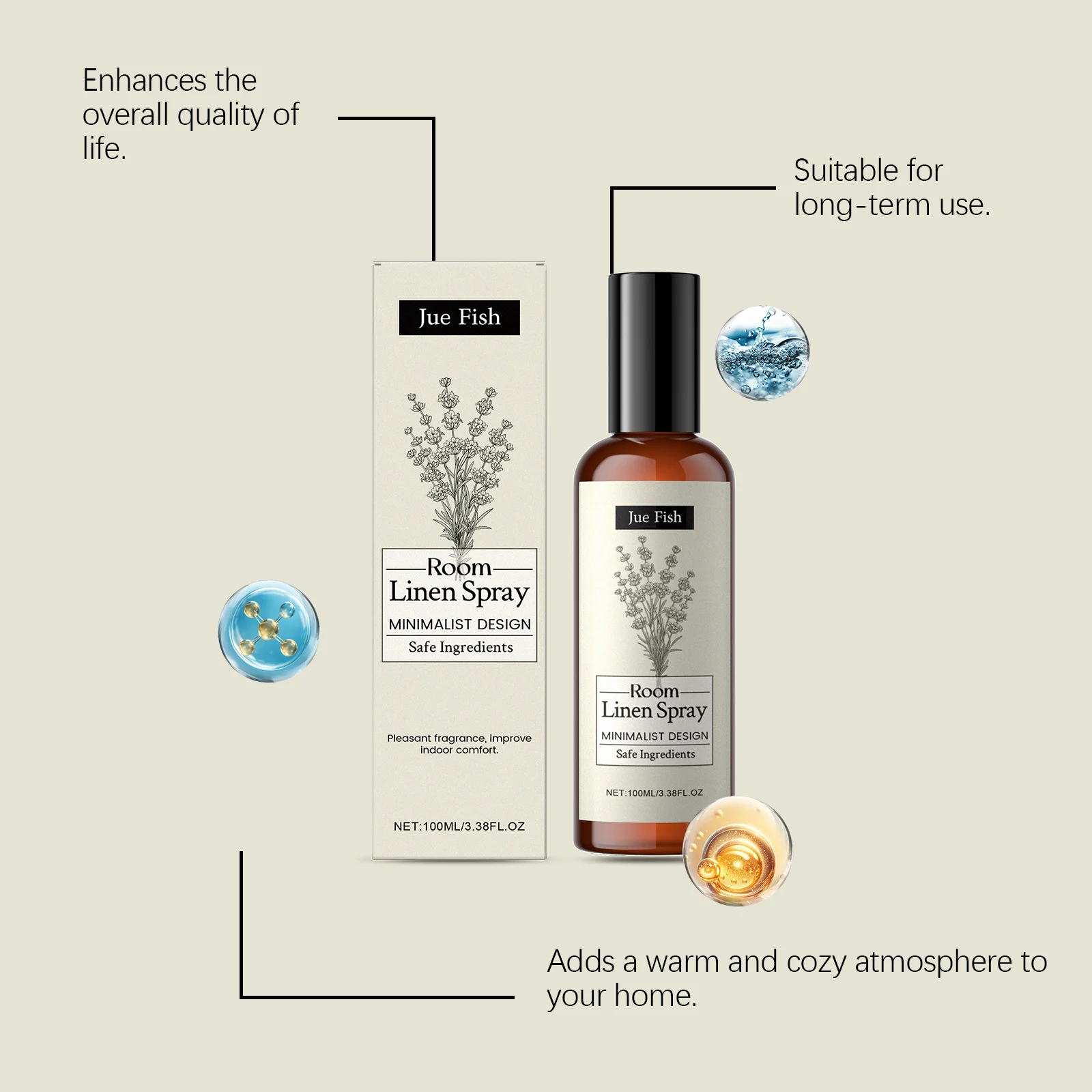Lavender Room & Linen Spray - 100ml Long-Lasting Air Freshener 9 lavender room linen spray spu975422277238 desc 9