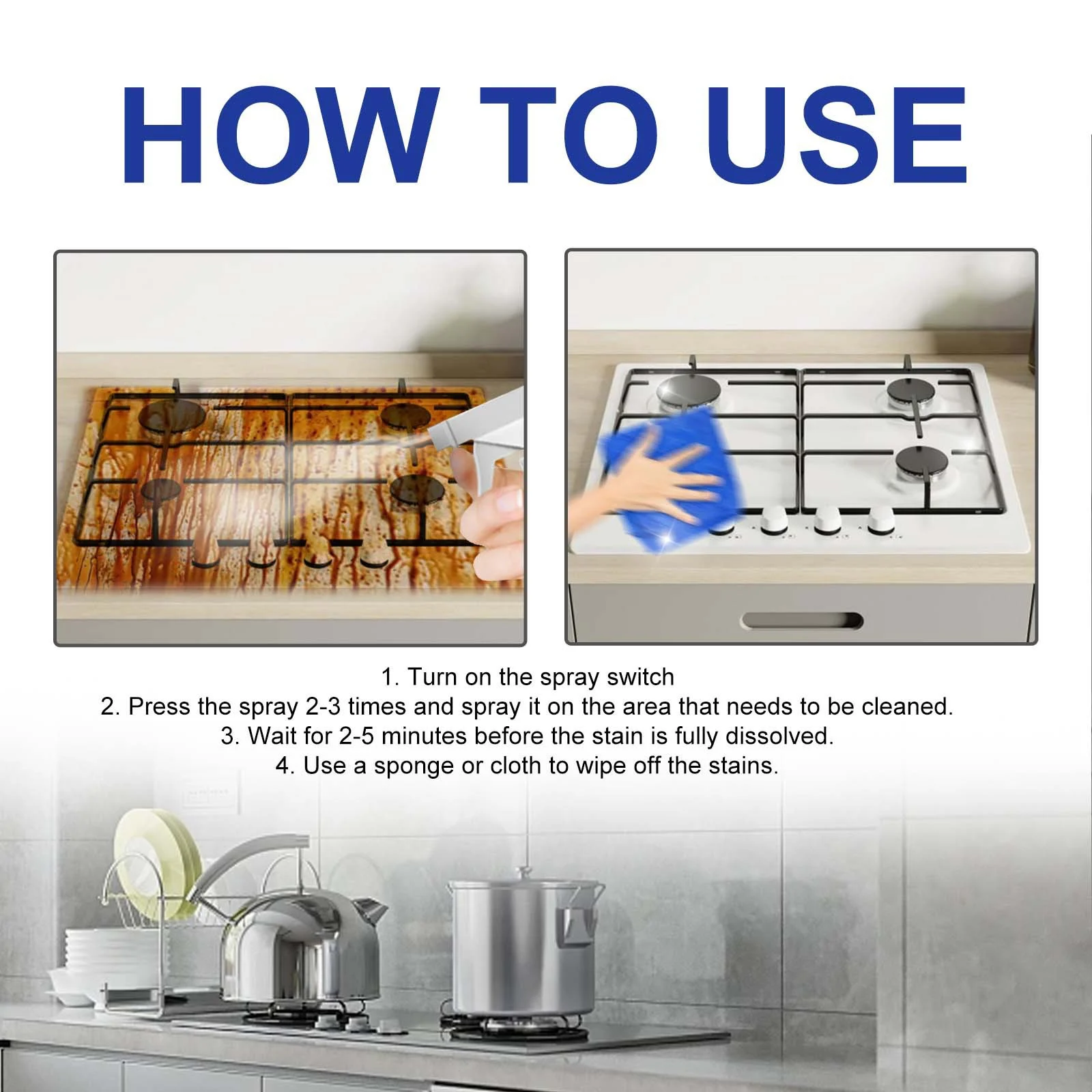 Multi-Effect Cleaning Agent for Kitchen & Bathroom - 60ml 4 multi purpose cleaner spray spu777098670015 desc 4