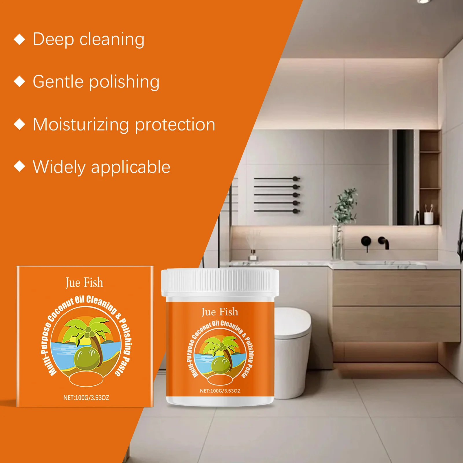 Multipurpose Cleaning Paste with Coconut Oil for Stain Removal & Polishing 12 multipurpose cleaning polishing paste spu911774675199 desc 12