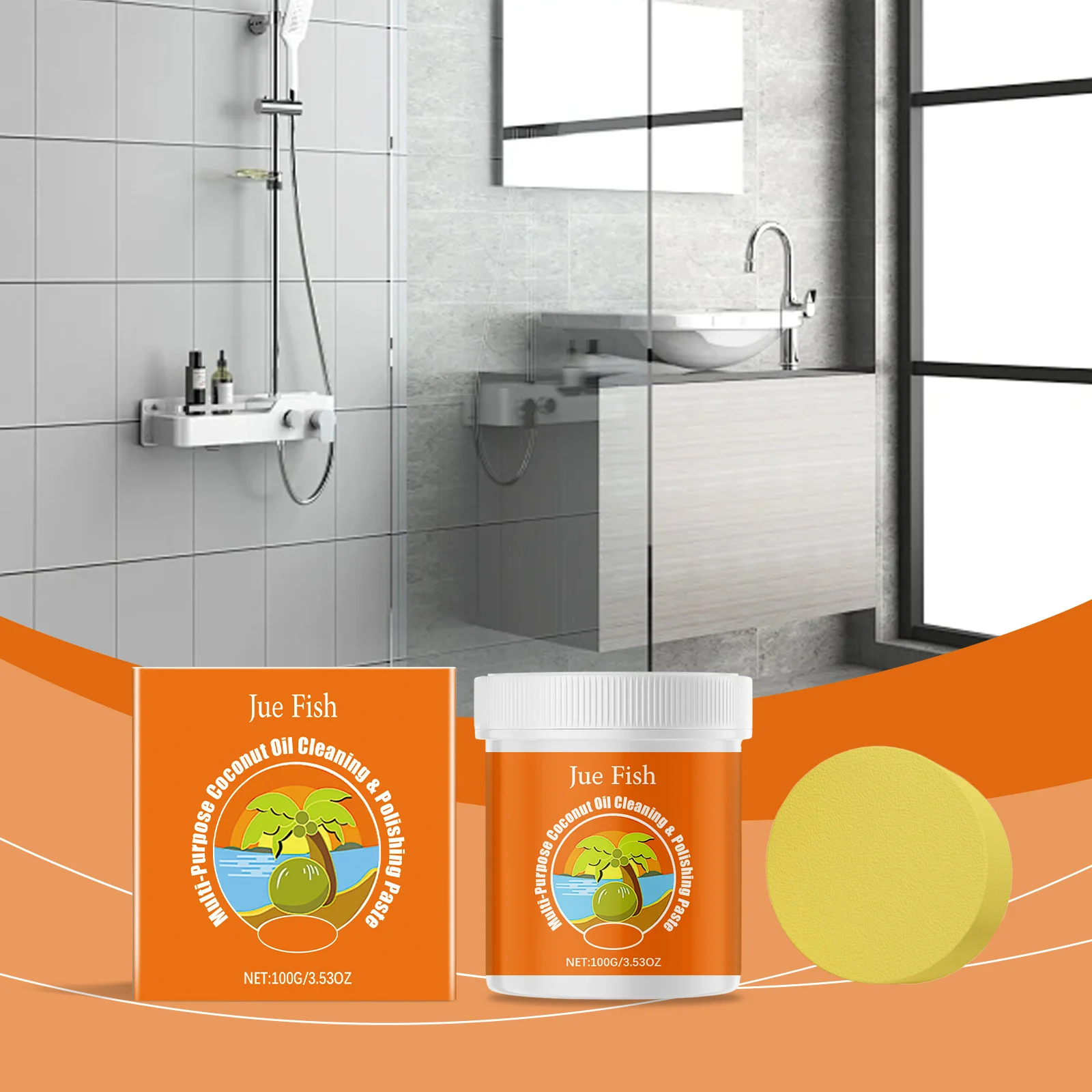 Multipurpose Cleaning Paste with Coconut Oil for Stain Removal & Polishing 2 multipurpose cleaning polishing paste spu911774675199 desc 2