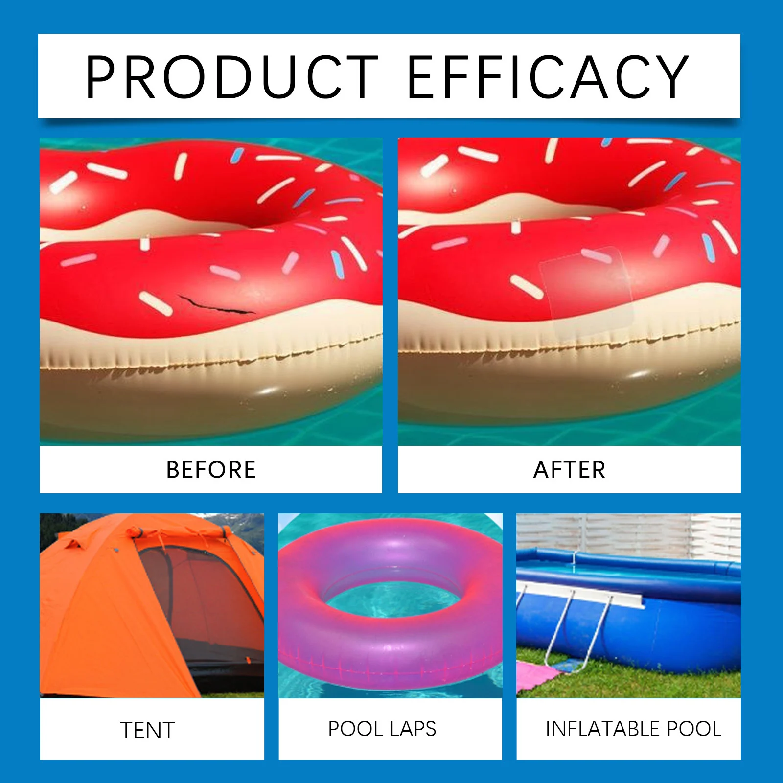 Nano Repair Patches for Inflatables and Swimming Pools - 10 Piece TPU Set 12 nano waterproof repair patches spu918136574885 desc 12