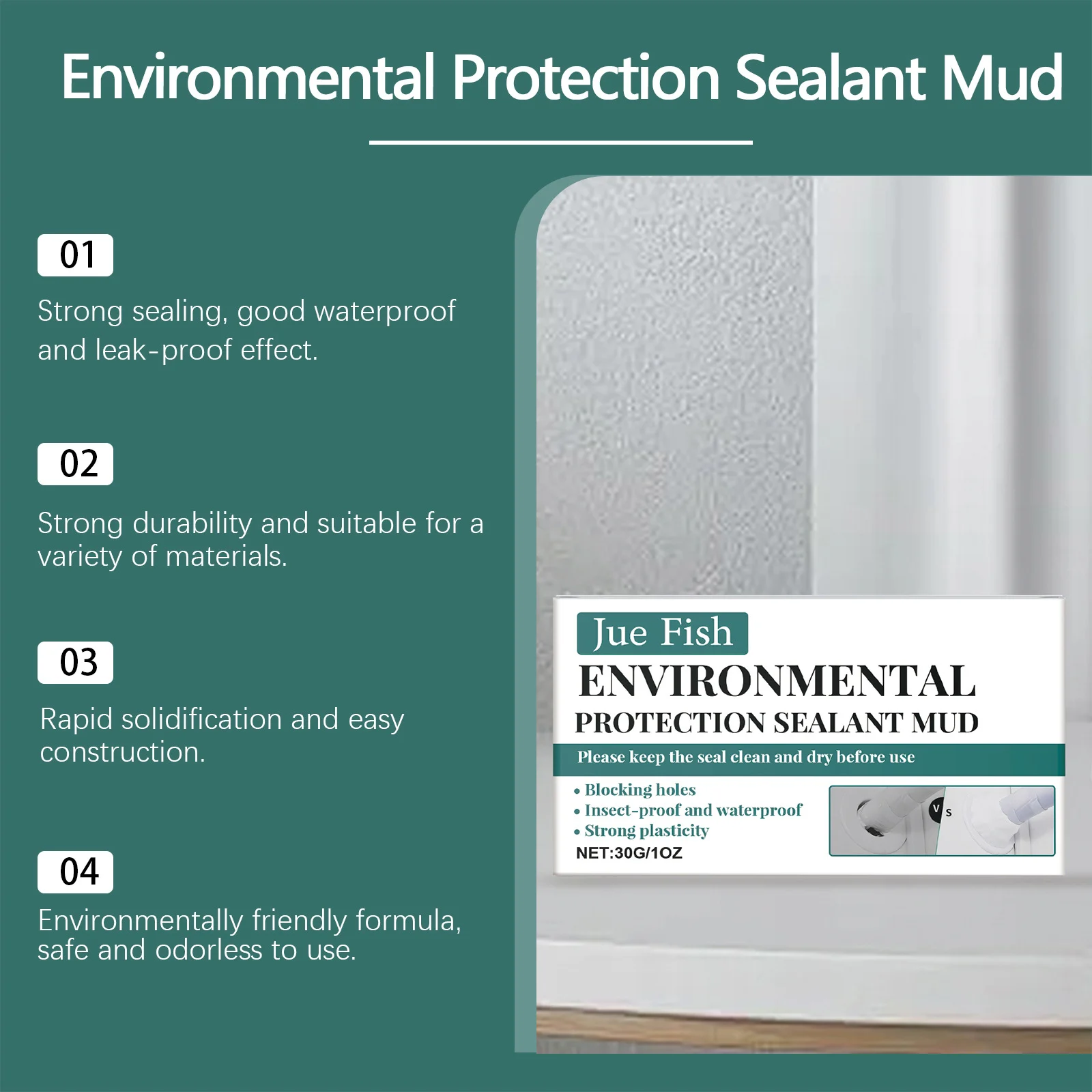 Waterproof Sealant Mud - High Adhesion Crack & Hole Filler (30g) 8 sealant mud caulking clay spu835927830669 desc 8