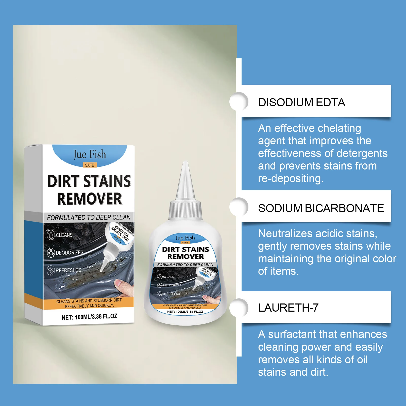 Multi-Surface Stain Remover Gel - Deep Cleaning & Deodorizing 7 stain remover cleaning gel spu823129514645 desc 7
