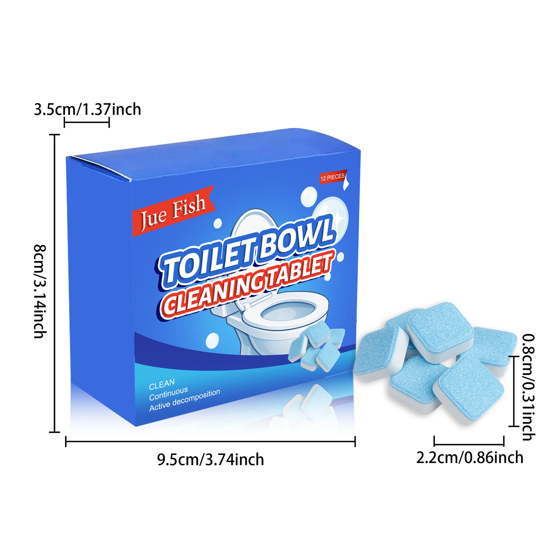 Toilet Bowl Cleaning Tablets - Effervescent Stain & Odor Remover (12pcs) 1 toilet bowl cleaning tablets spu934959829029 desc 1