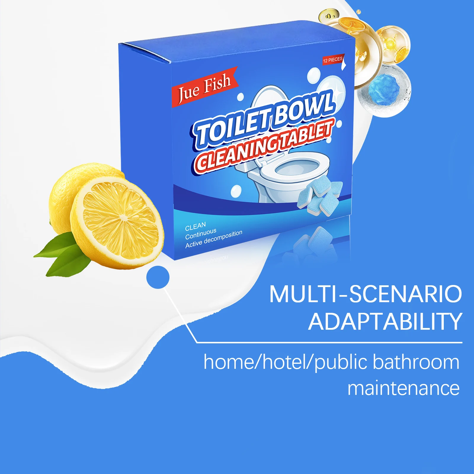 Toilet Bowl Cleaning Tablets - Effervescent Stain & Odor Remover (12pcs) 10 toilet bowl cleaning tablets spu934959829029 desc 10