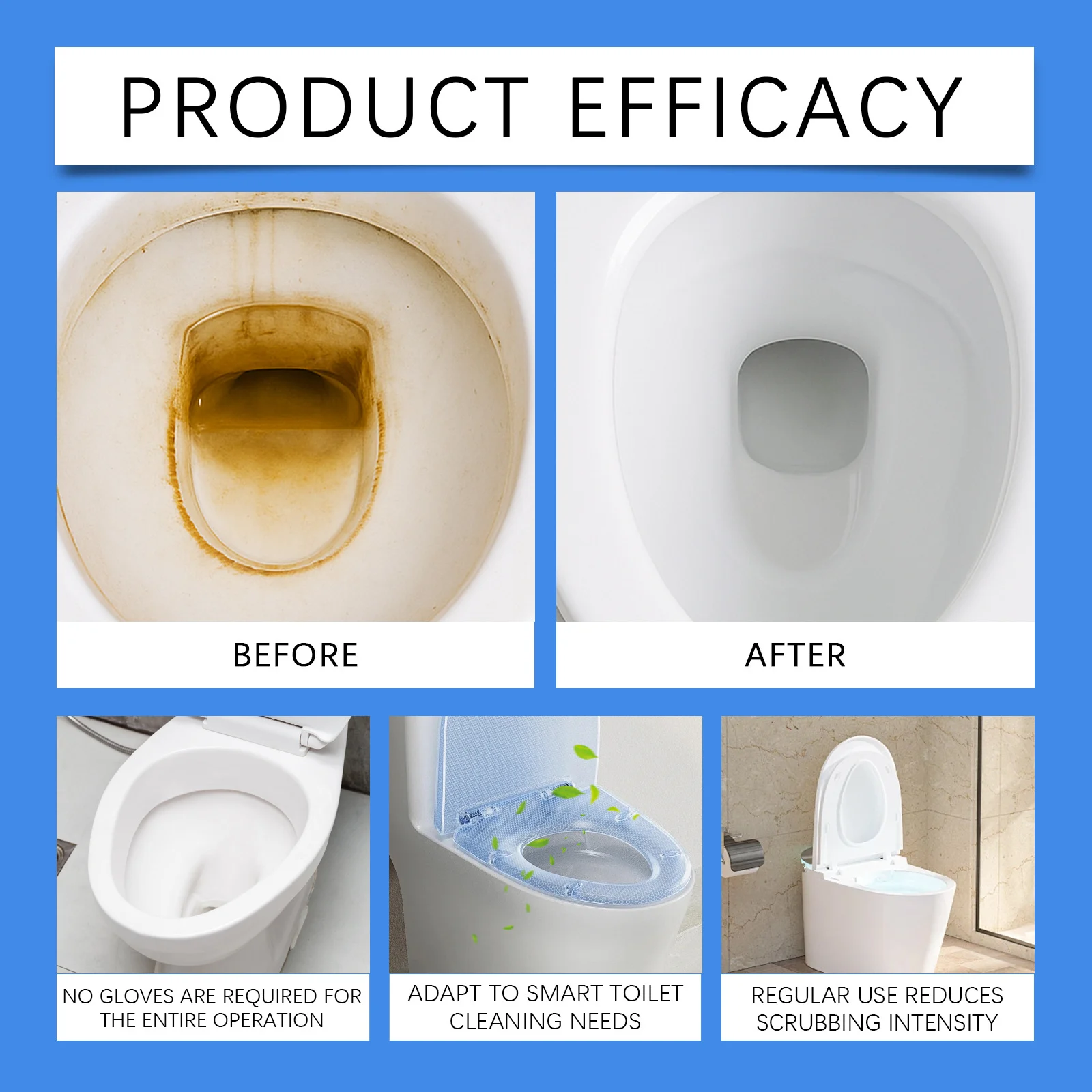 Toilet Bowl Cleaning Tablets - Effervescent Stain & Odor Remover (12pcs) 11 toilet bowl cleaning tablets spu934959829029 desc 11