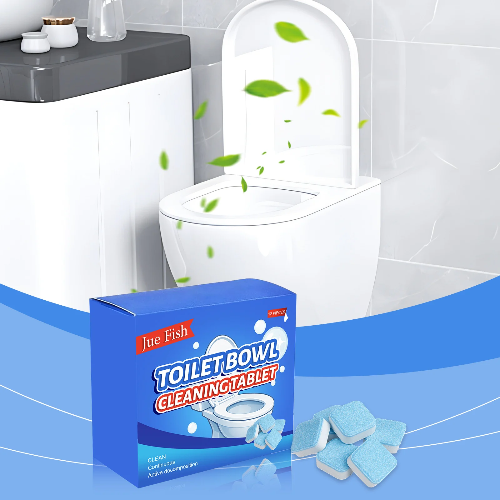 Toilet Bowl Cleaning Tablets - Effervescent Stain & Odor Remover (12pcs) 2 toilet bowl cleaning tablets spu934959829029 desc 2