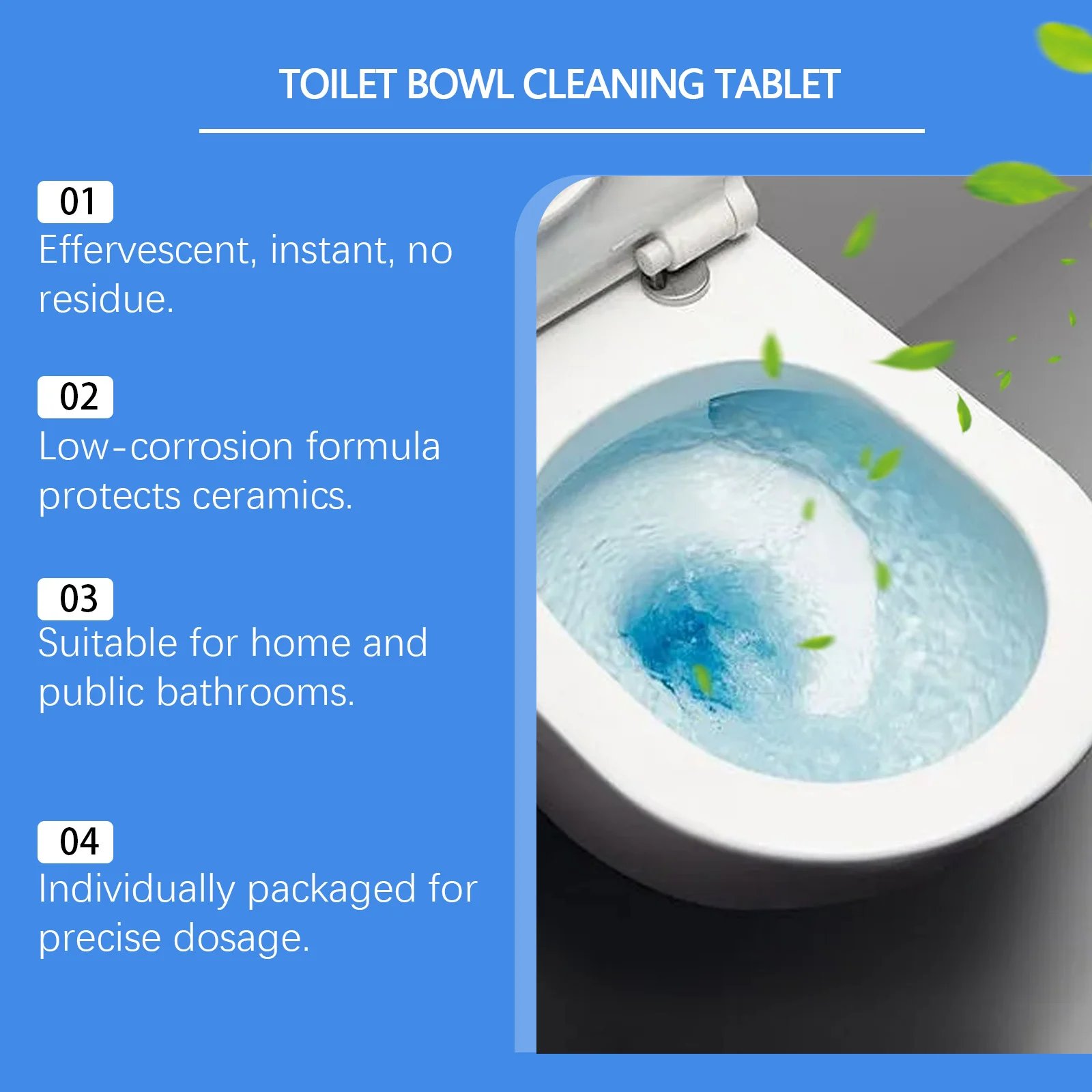 Toilet Bowl Cleaning Tablets - Effervescent Stain & Odor Remover (12pcs) 8 toilet bowl cleaning tablets spu934959829029 desc 8