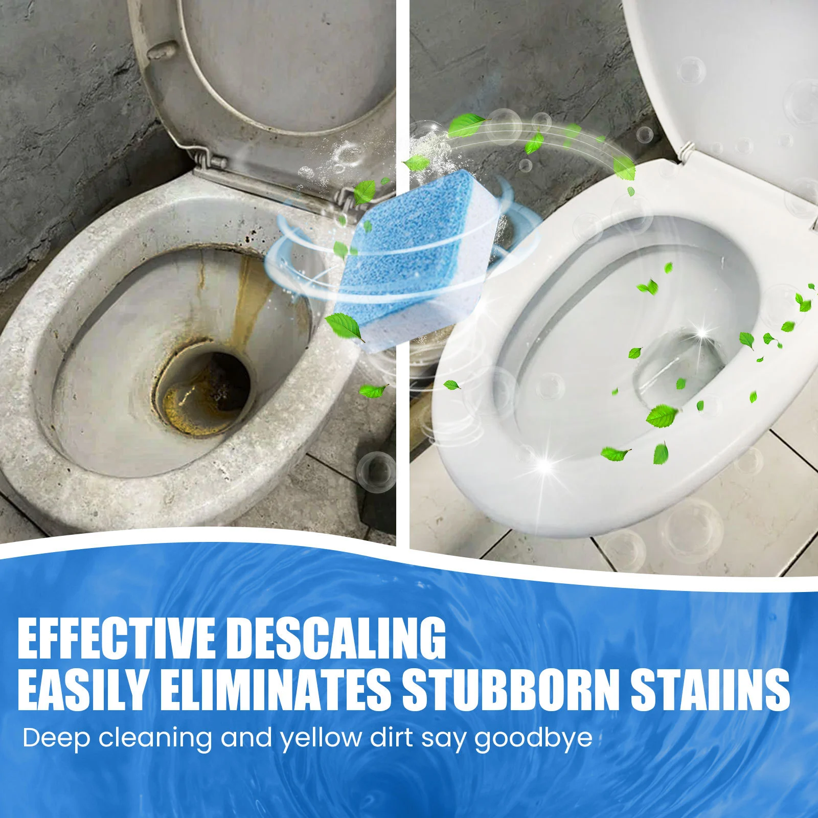 Toilet Cleaning Effervescent Tablets - Stain & Odor Remover 9 toilet cleaning effervescent tablets spu776581646992 desc 9